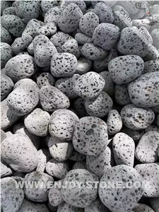 Grey Lava Stone Tumble Pebble Stone For Landscaping