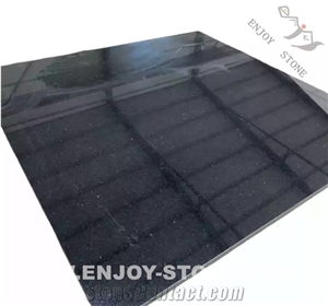 Polished China Absolute Black Granite Tiles