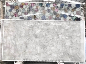 Crystal Super White Gemstone Semiprecious Stone Backlit
