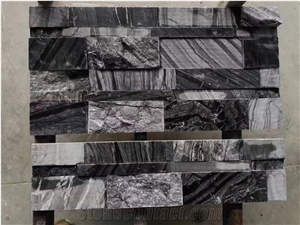 Antique Black Marble Cultured Veneer Wall Cladding Panels