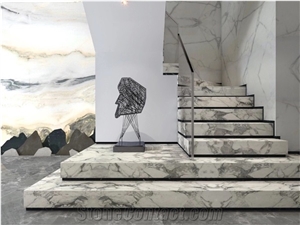Cheapest, Calacatta Carrara White Marble For Stairs Project