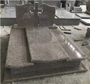 G664 Tombstone Cross Jesus Sculpture Headstone,Customer Size