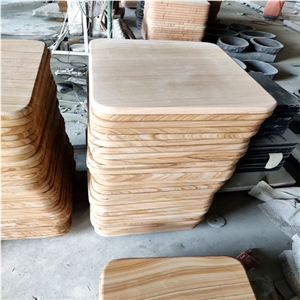 Yellow Wood Veins Sandstone Table Tops