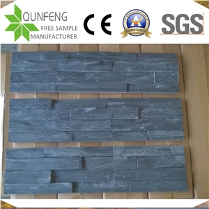 China Wall Cladding Panel Black Slate Ledge Stone