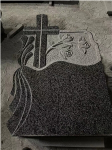 Black Granite Tomb Stone Polished Headstone Gravestone