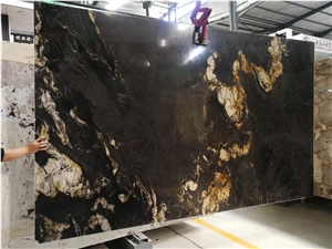 Golden Vein Titanium Cosmic Granite Wall Slab