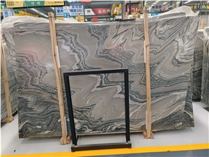 High Quality China Water Cloudy Grey Marble Slab& Tile