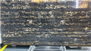 Italy Portoro Marble Golden Vein Black Marble Slab& Tile