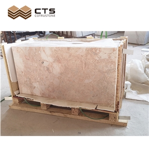 Cream Rose Pink Red Polished Marble Tiles Factory Custom