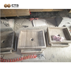 Gray Wooden Grain Marble Sink Factory Direct  Wholesale