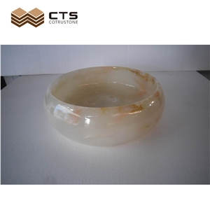 Top Quality White Onyx Oval Basin For Home Decoration