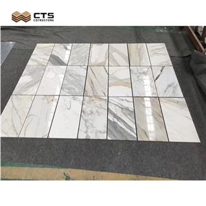 Wholesale Calacatta White Panel Marble Custom Size Wall Tile