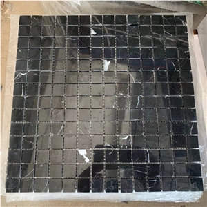 Nero Marquina Marble Square Mosaic