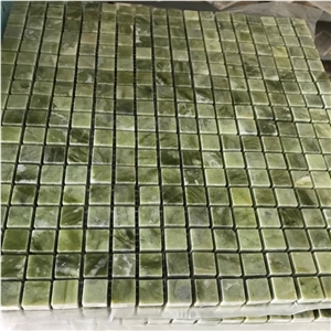 Verde Ming Dandong Green Marble Square Mosaic Tile
