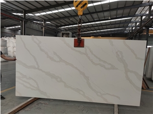 White Calacatta Engineer Quartz Artificial Stone