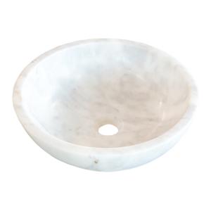 Carrara White Natural Stone Marble Vessel Sink Polished