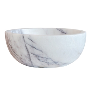 Natural Stone New York White Marble Round Vessel Sink