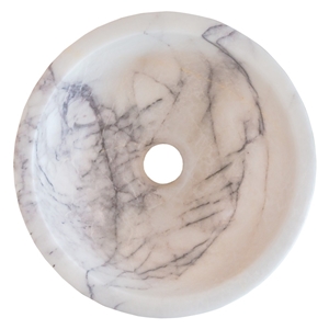 Natural Stone New York White Marble Round Vessel Sink