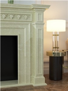 Beige Artificial Marble Fireplace