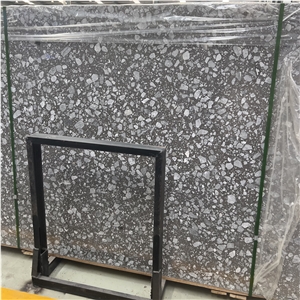 Artificial Polished Grey Terrazzo Stone Slabs For Floor Wall
