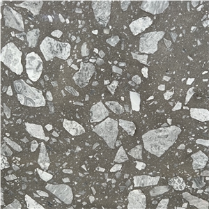 Home Decor Material Grey Terrazzo Stone Slabs Tile For Floor