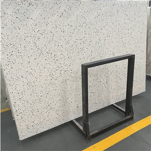 White Terrazzo Stone Slab Customized For Floor Wall Tiles