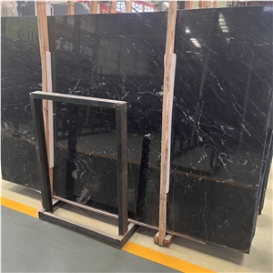 Natural Black Marble Slabs Tiles For Interior Floor And Wall