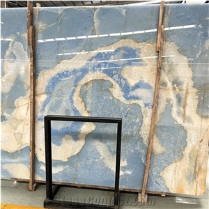 Top Quality Transparent Blue Onyx Slab For Wall Decor
