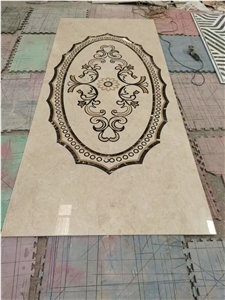 Modern Design Stone Floor Waterjet Carpet Round Medallions