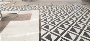 Modern Design Marble Statuario Floor Waterjet Medallion Tile