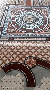 Inlay Marble Waterjet 3D Floor Mosaic Medallions For Lobby