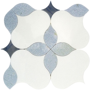 Eveningstar Blue Marble Tile Mosaic Waterjet