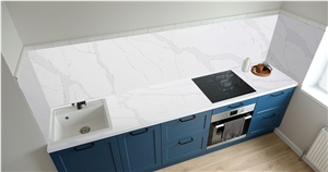 Prefab Design Calacatta Quartz Kitchen Countertop