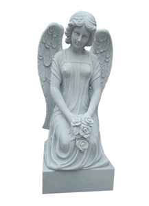 Hunan White Marble Outdoor Angel Sculpture