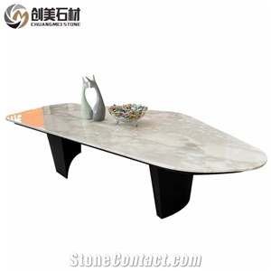 Calacatta Gold Table Modern Natural Stone Marble Table