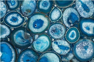 Blue Agate Semiprecious Stone Slabs