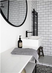 Noble Supreme White Quartz Bathroom Countertop