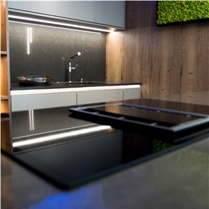 Noble Pietra Grey Quartz Kitchen Countertops Noble Pietra Grey Quartz Kitchen Countertops