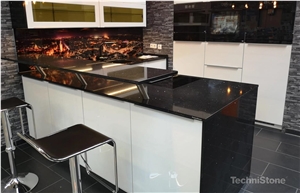 Starlight Black Quartz Kitchen Countertops