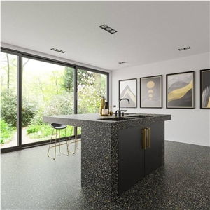 Taurus Black Terrazzo-Taurus Terazzo Black Kitchen Counter Top
