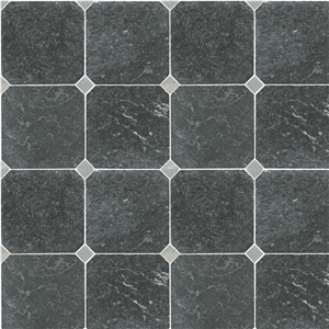 Black Marble Octagon Tiles