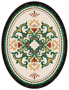 Multicolor Natural Marble Medallion  Waterjet Cut Patterns