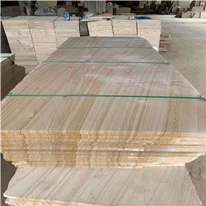 Chinese Yellow Wooden Vein Sandstone Tiles