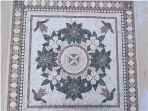Natural Stone Mosaic Decoration Villa Interior Medallions