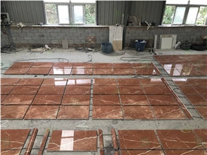 Polished Natural Rose Alicante Red Marble Flooring Tiles