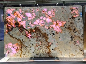 Patagonia Pink Quartzite Big Slab With Crystal Natural Stone