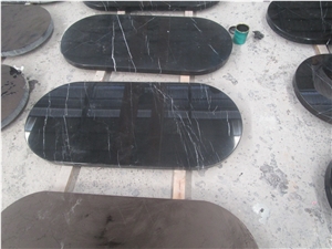 Guangxi Black Marquina Marble Rectangle Polished Table Top