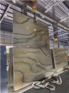 Bookmatched Natural Quartzite Slab Stone Tile For Home