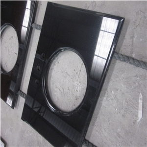 Custom Design Prefab Black Bathroom Granite Vanity Top