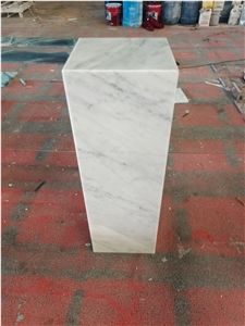 New Arrival Carrara White Natural Stone Marble Table Plinth